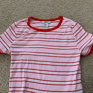 Forever 21 pink/red striped shirt